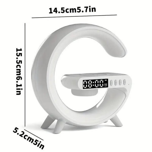 Smart G Lamp Bluetooth Speaker Wireless Charger RGB Alarm Clock Night Light - Image 2