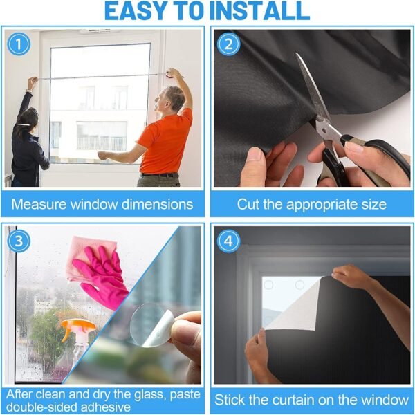 Self-Adhesive Pleated Blackout Blinds - Image 2